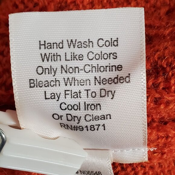 Norm Thompson Womens Size XL Cardigan Cable Knit Button Sweater Cozy Soft Orange - Picture 6 of 10